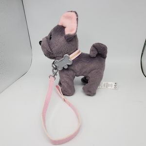 American Girl French Bulldog  Dog Puppy Gray Pose-able Toy No Bone Gray White